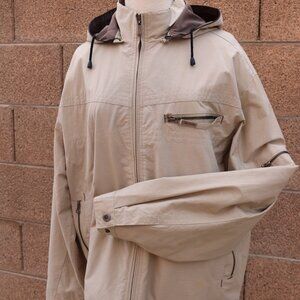 Mens Jacket Military Windbreaker Sz 54 Work  Jacket Beige